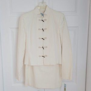 ANTONIO MELANI Elegant Two-Piece Suit - Ivory/Ecru, Size 4 NWT